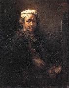 REMBRANDT Harmenszoon van Rijn Portrait of the Artist at His Easel gu oil painting on canvas
